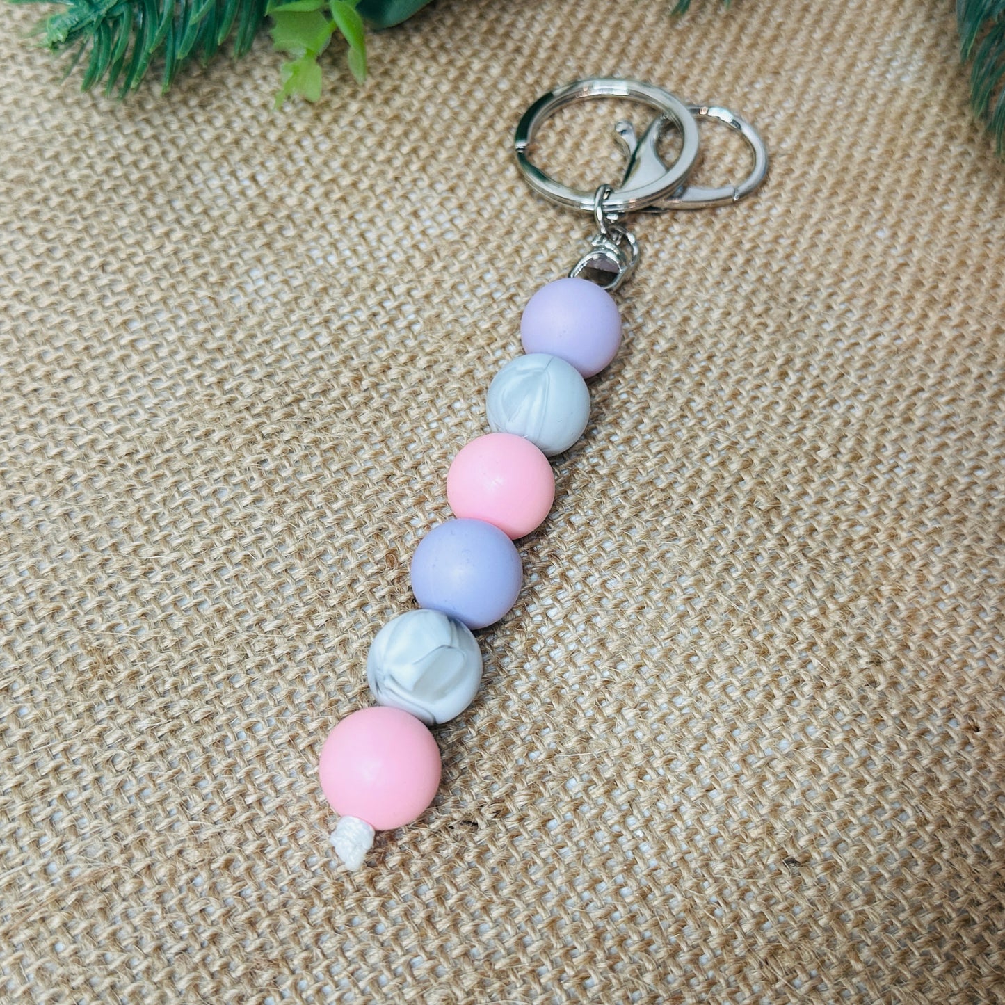 keychain silicone beaded accessory