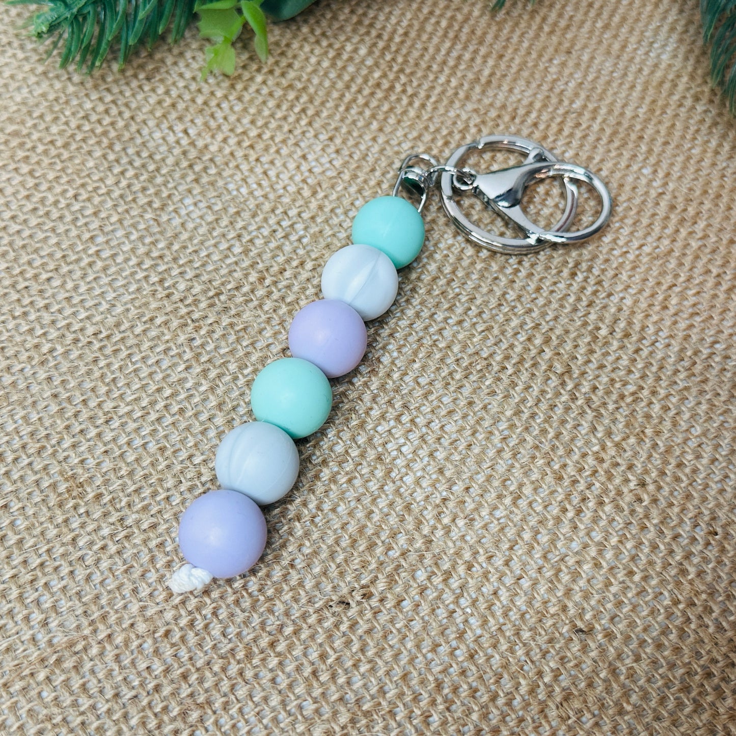 keychain silicone beaded accessory