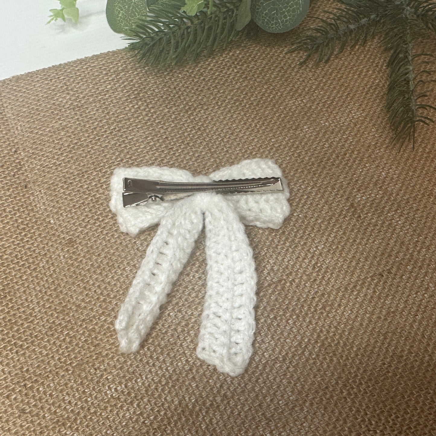 Crochet Bow- Hair Clip
