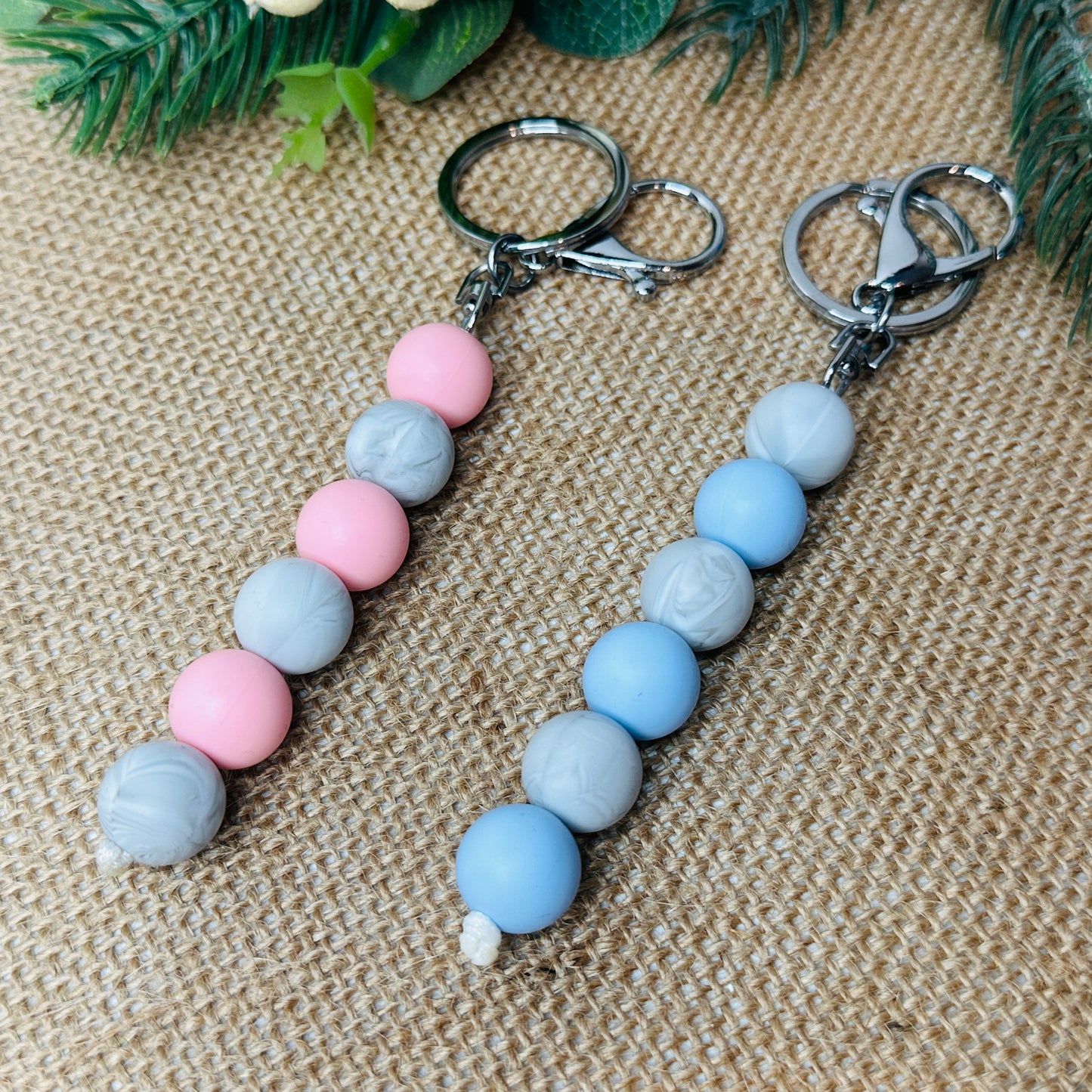 beaded silicone keychain accessory