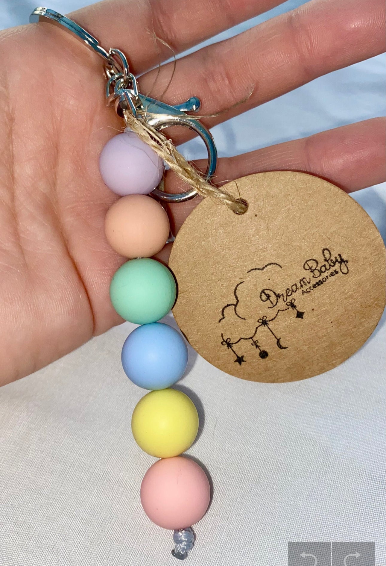 beaded silicone keychain accessory