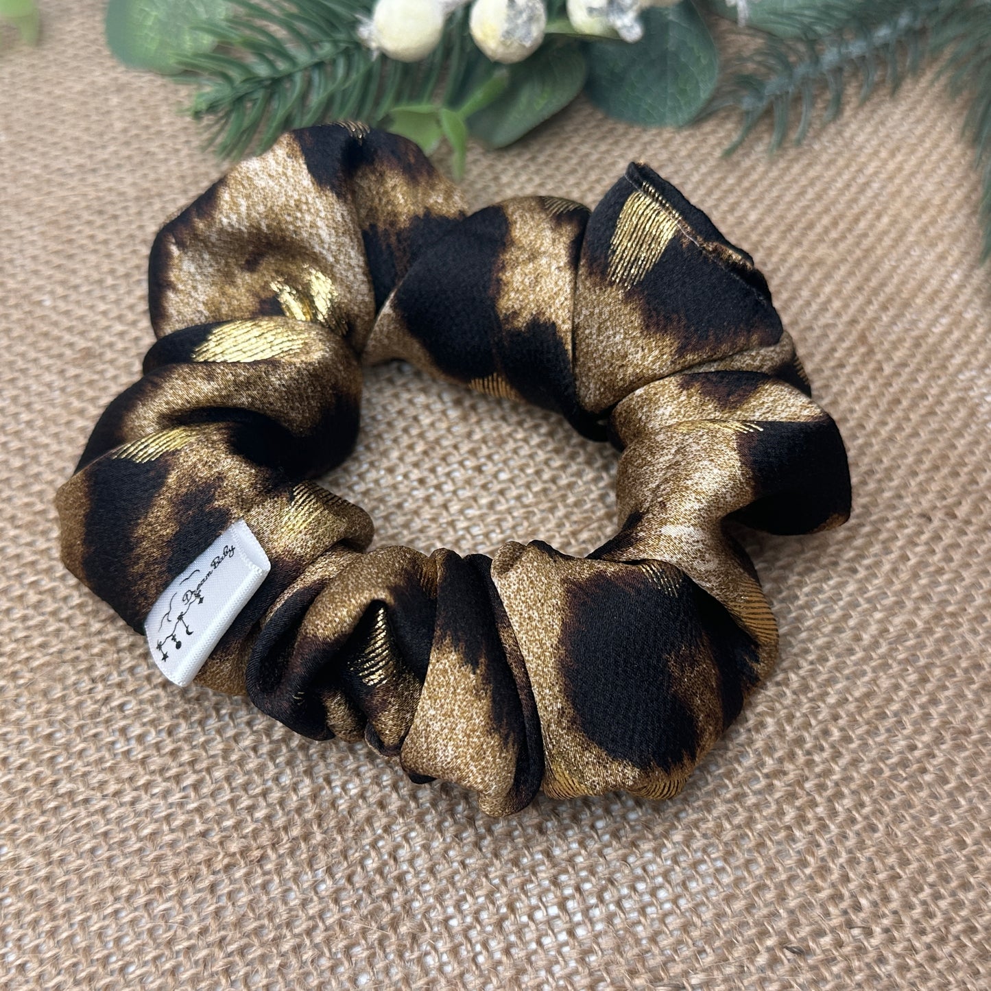 hair scrunchie leopard print