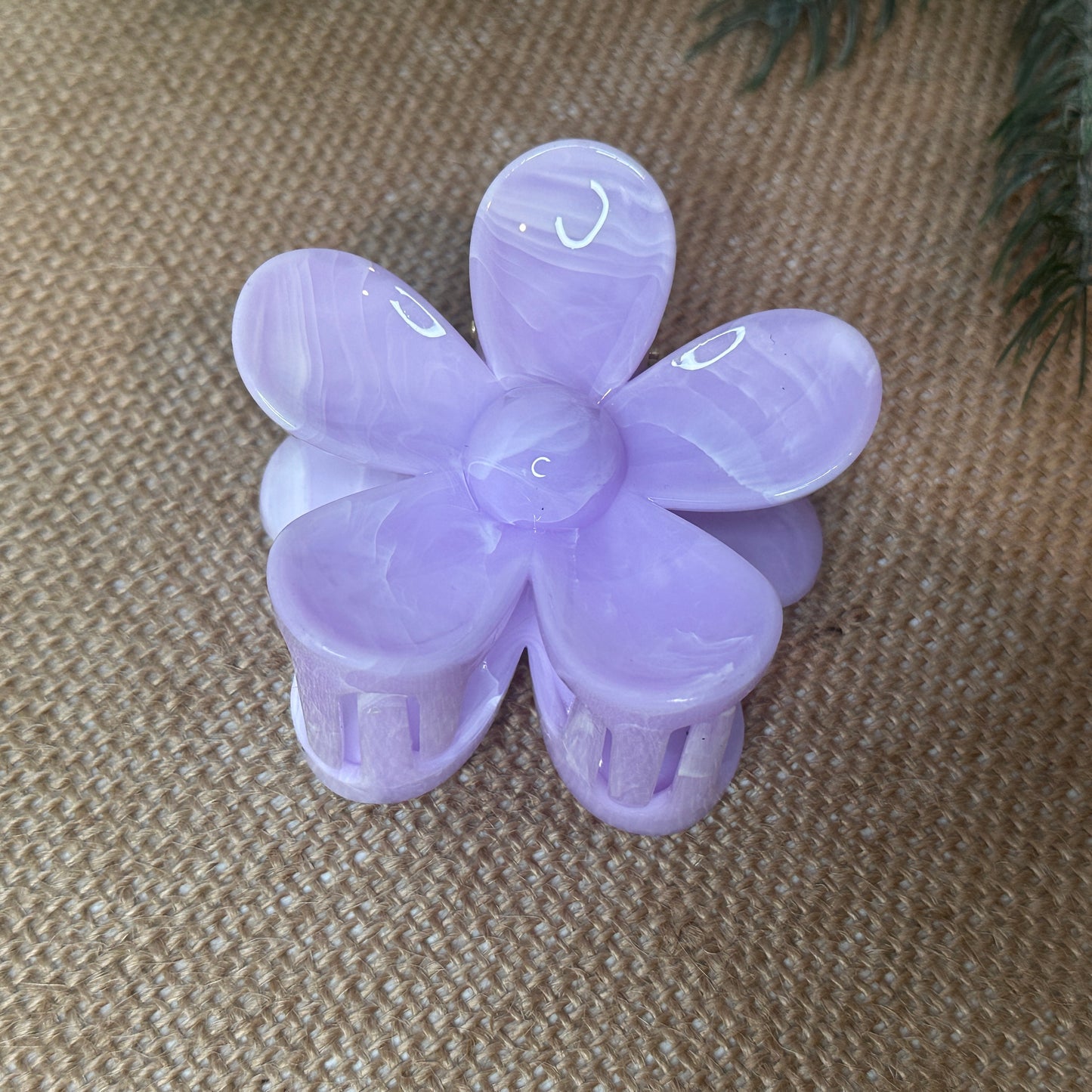 Marble Flower Hair Claw - Purples