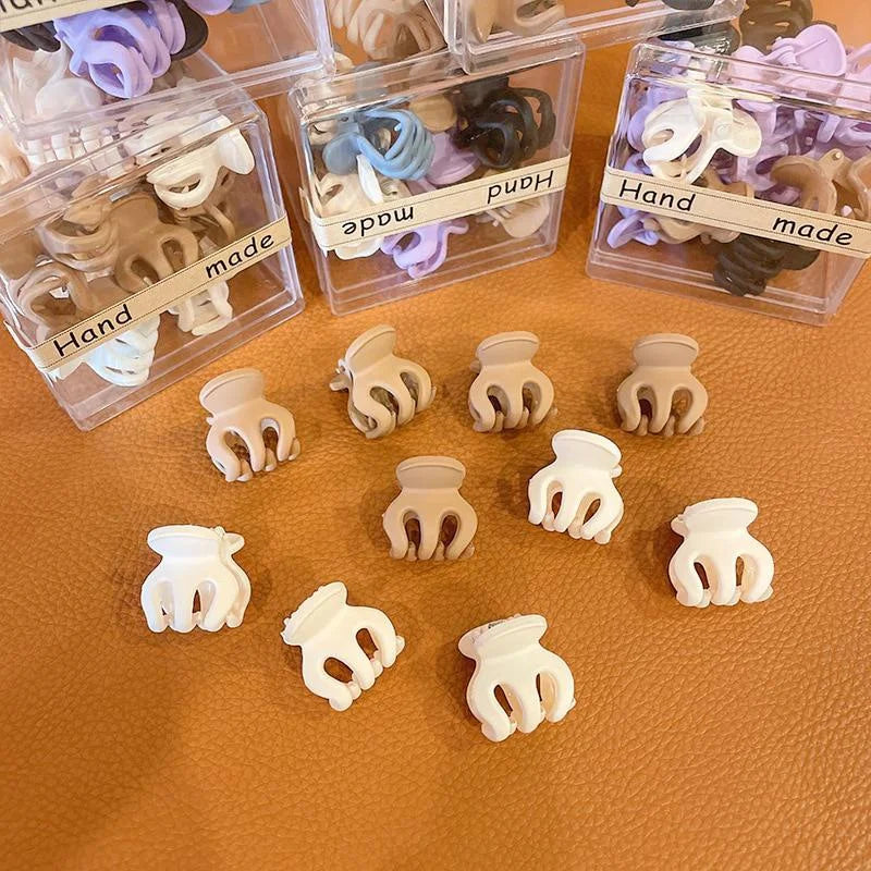 10Pcs/Box Matte Plastic Mini Hair Claws Clips Baby Gilrs Sweet Small Hairpin Hairgrips Barrettes Headwear Fashion Accessories