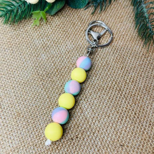 beaded silicone keychain accessory