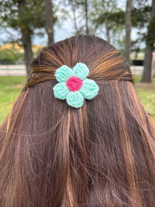 Crochet bubble Flower - Hair Clip