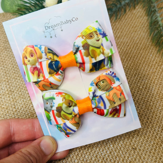 kids hair accessory bow clip set paw patrol