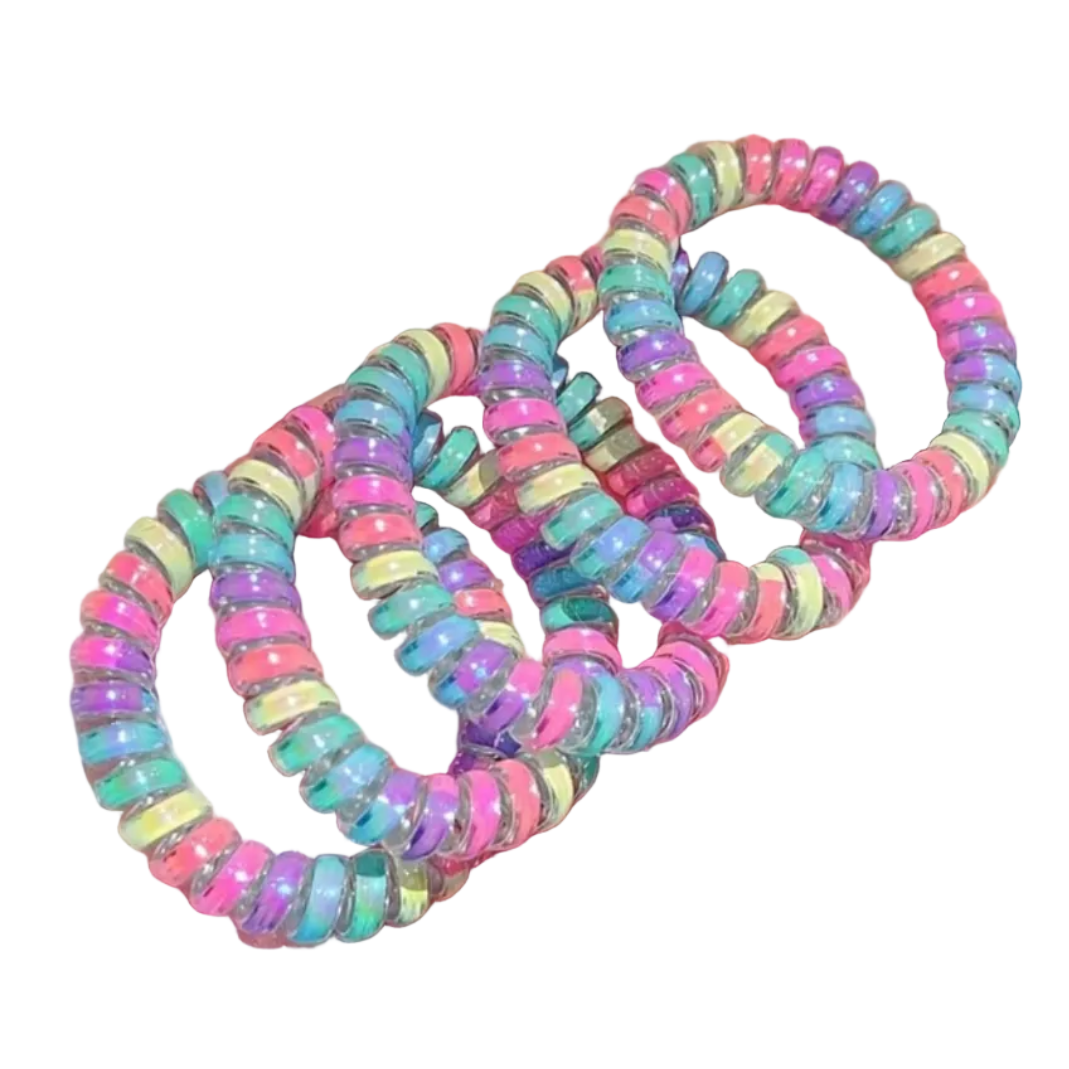 Coil Hair Elastic - Rainbow