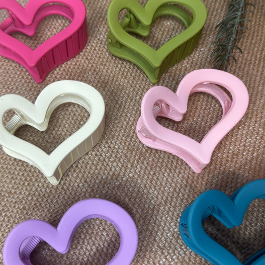 Heart Hair Claw - Various Colours