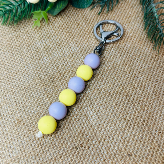 beaded silicone keychain accessory