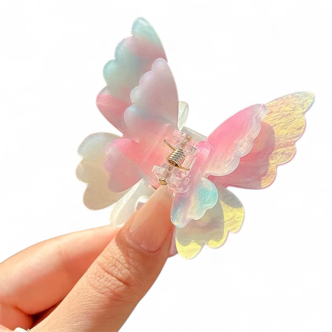 Sweet Colour Changing Butterfly Hair Claw Summer Fairy Hair for Women Girl Clip