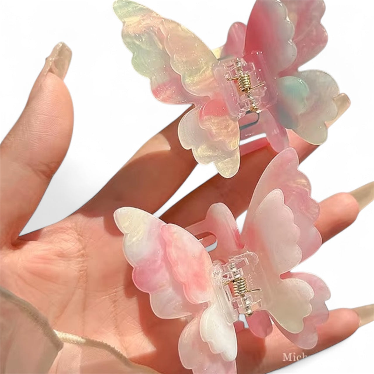 Sweet Colour Changing Butterfly Hair Claw Summer Fairy Hair for Women Girl Clip
