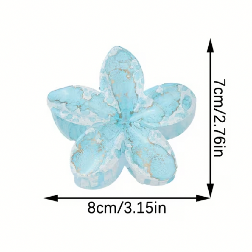 Marble Flower Hair Claw