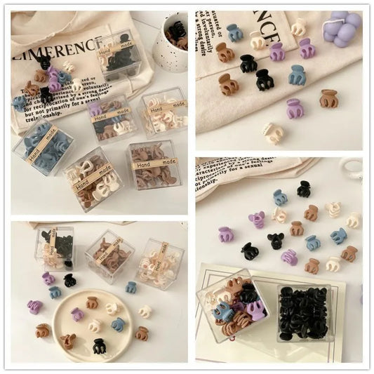 10Pcs/Box Matte Plastic Mini Hair Claws Clips Baby Gilrs Sweet Small Hairpin Hairgrips Barrettes Headwear Fashion Accessories